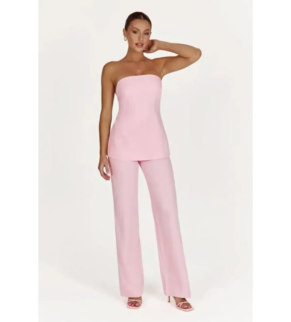 Meshki Astri Top and Allanah Pant Set Blush Pink Size M/AU 10 - Image 4