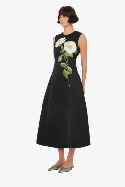 Leo Lin Cleo Embellished Sleeveless Midi Dress Black Size AU 14 for rent on The Volte - image 1
