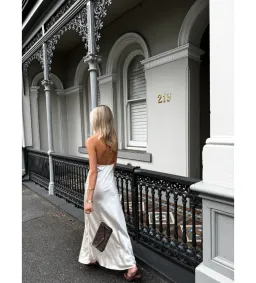 Desero Jacare Roma Maxi Dress in White Size AU6 for rent on The Volte - image 3