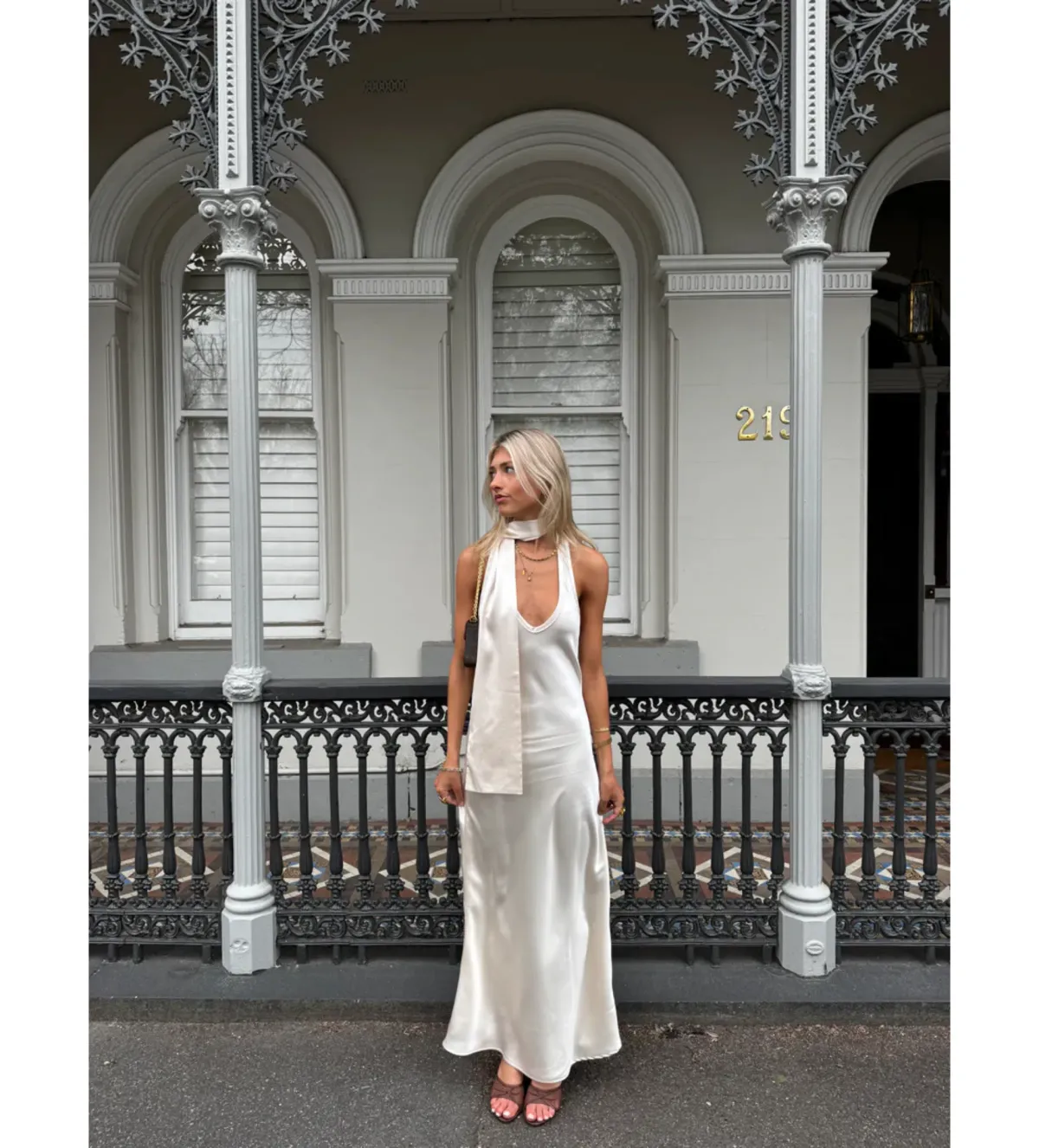 Desero Jacare Roma Maxi Dress in White Size AU8 - Image 1