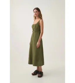 Aje Axle Utility Midi Dress in Palm Green Size AU12 for rent on The Volte - image 2