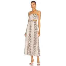 Zimmermann Bellitude Python Cut Out Midi Dress Animal Print Size 1/AU10 for rent on The Volte - image 3