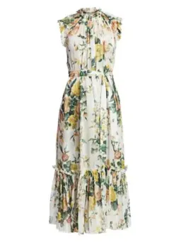 Zimmermann Zippy Frill Midi/Maxi Dress White Floral Size 2 AU 12 for rent on The Volte - image 4