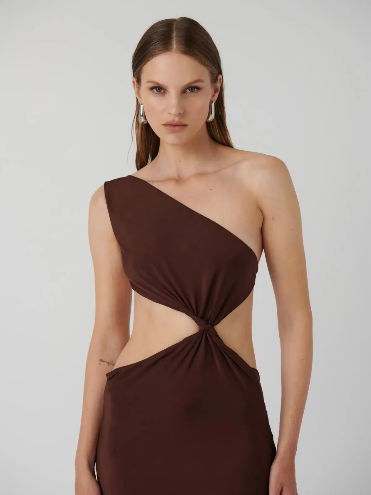 Effie Kats Hawlya Gown Cocoa Maxi Dress in  Brown Size S/ AU 8 - Image 2