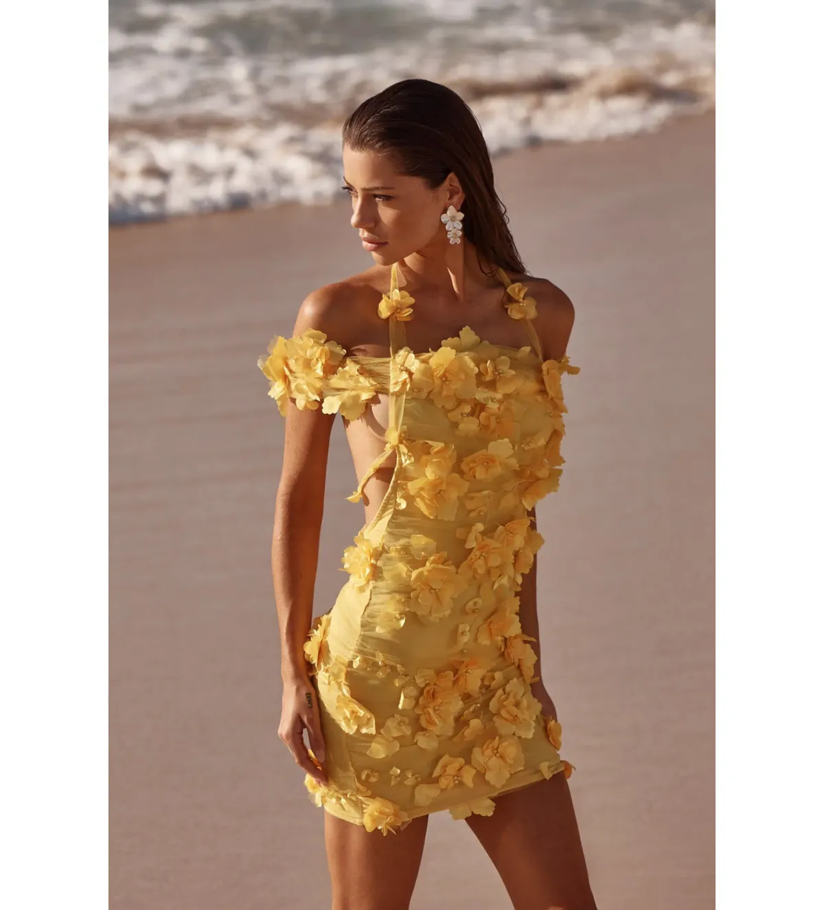 Alamour The Label Ruby Mini Dress in Yellow Size AU 10 - Image 1