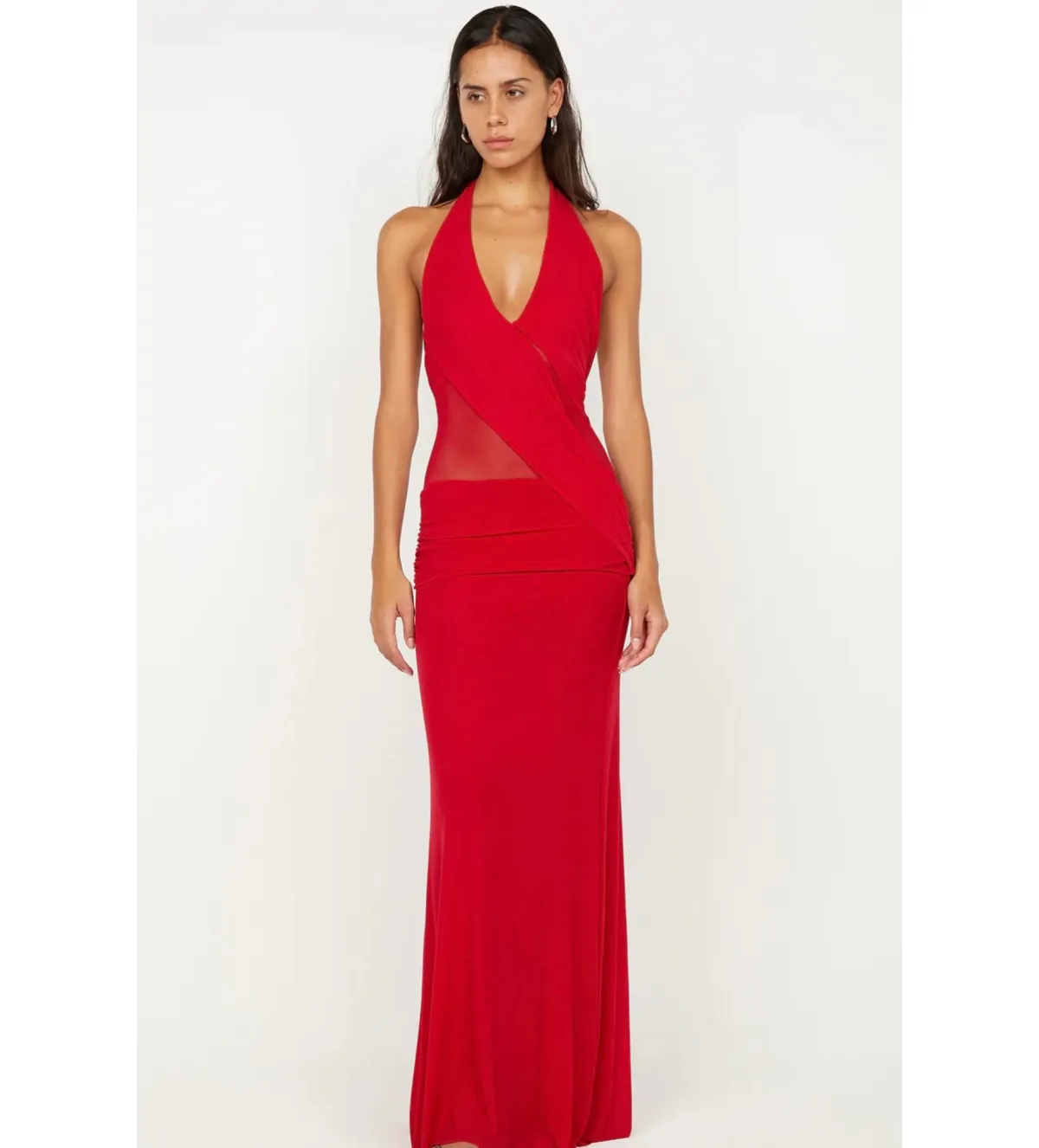 Bec + Bridge Deija Halter Maxi Dress Strawberry Size 8 - Image 1