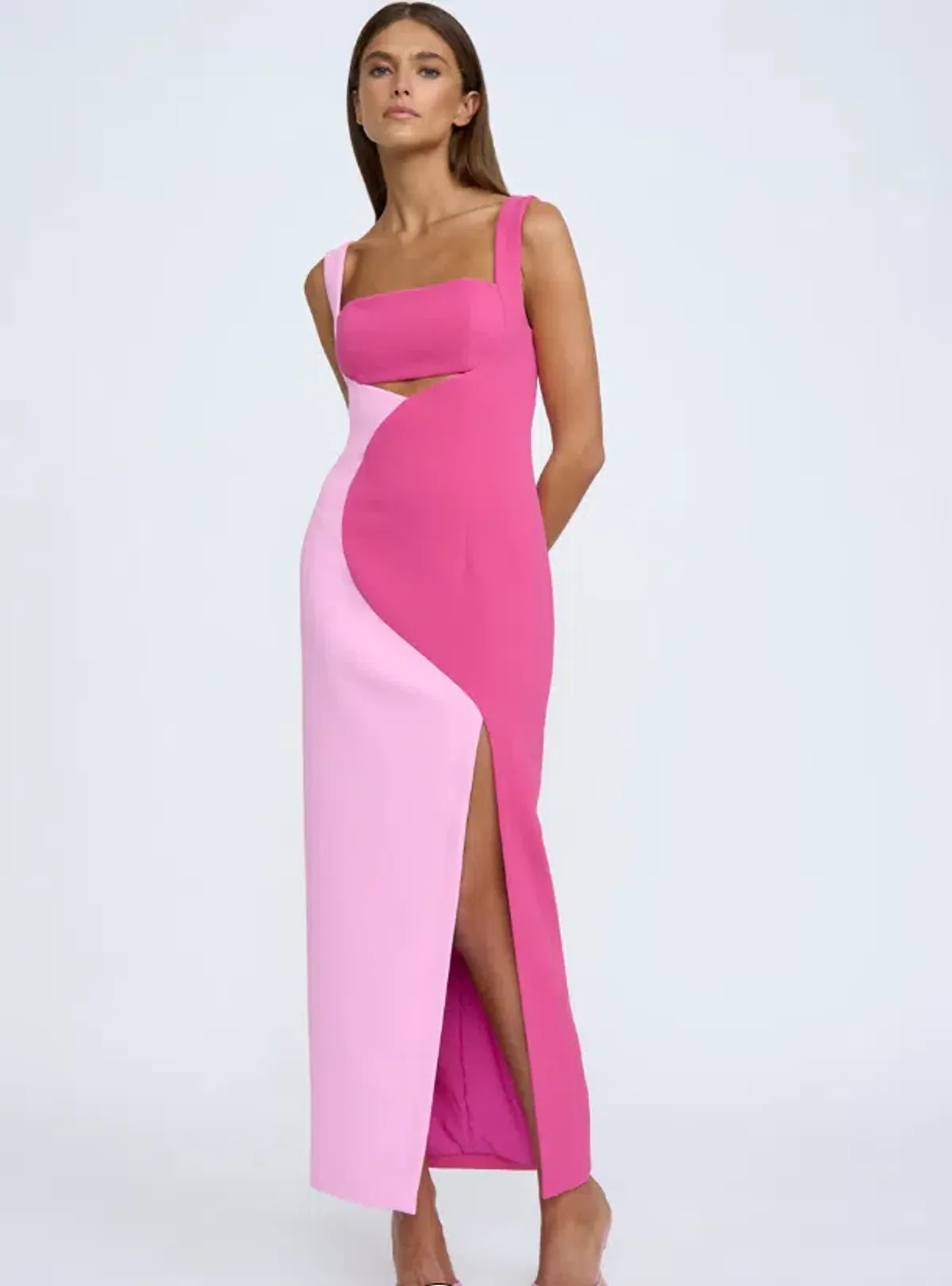 By Johnny Two Tone Curve Midi Dress - Size 10 - Image 4