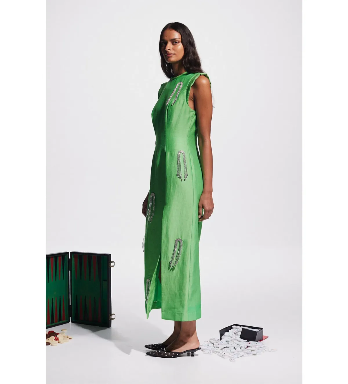 Alemais Dazzle Midi Dress in Green Size 8 - Image 2