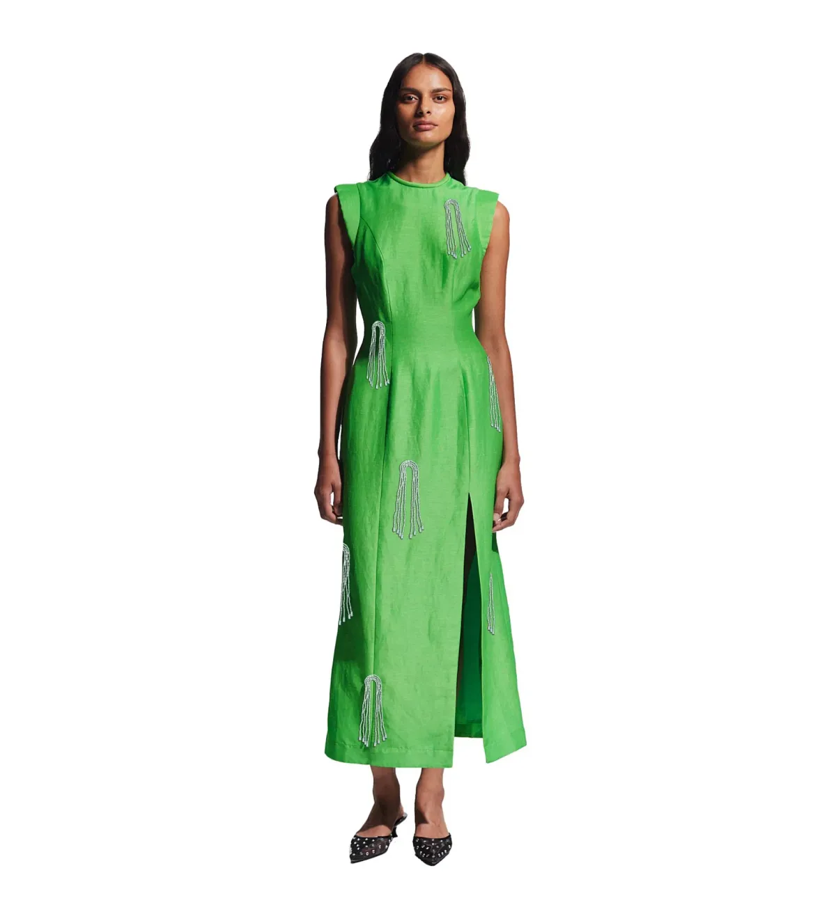 Alemais Dazzle Midi Dress in Green Size 8 - Image 1