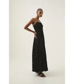 Aje Dewdrop Layered Satin Maxi Gown Black Size AU 10 for rent on The Volte - image 2