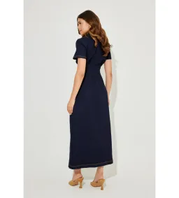 Odd Muse The Ultimate Muse Collared Midi Dress Indigo Blue  Size L / AU 10 for rent on The Volte - image 3