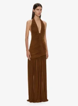 Christopher Esber Orion Gown Maxi Dress  in Russet Size AU 8 for rent on The Volte - image 2
