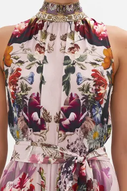 Camilla Necktie Dress with Elasticated Waist Gypsy Rose Floral Pink Size L/AU 14 for rent on The Volte - image 2