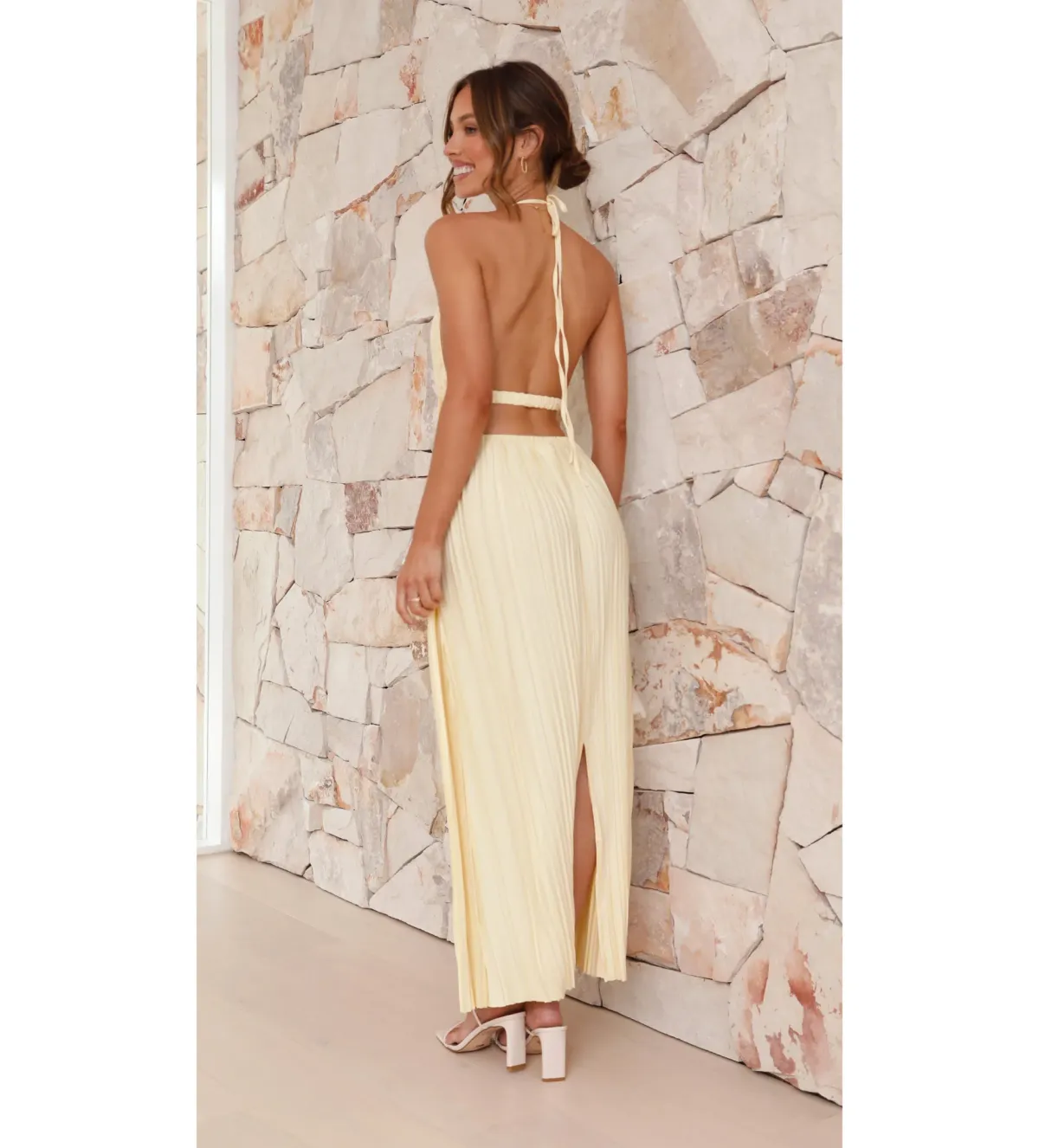 Billy J Boutique  Frances Maxi Dress in Yellow  Size AU 8 - Image 6