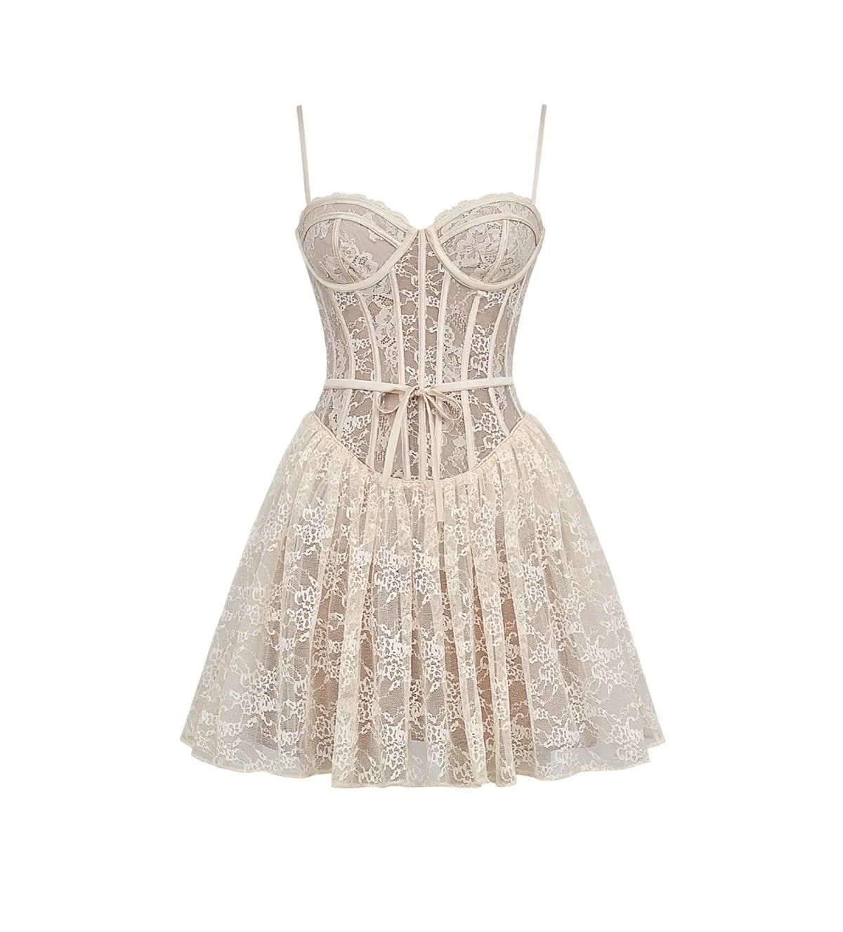 House Of CB Louisa Vintage Cream Mini Dress in Size AU 8 - Image 6