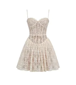 House Of CB Louisa Vintage Cream Mini Dress in Size AU 8 for rent on The Volte - image 6