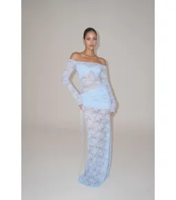 Deconduarte Christiana Maxi Dress Powder Blue Size AU 12 for rent on The Volte - image 1