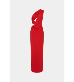 Misha Solstice Cupro Maxi Dress in Cherry Red Size 10 for rent on The Volte - image 4