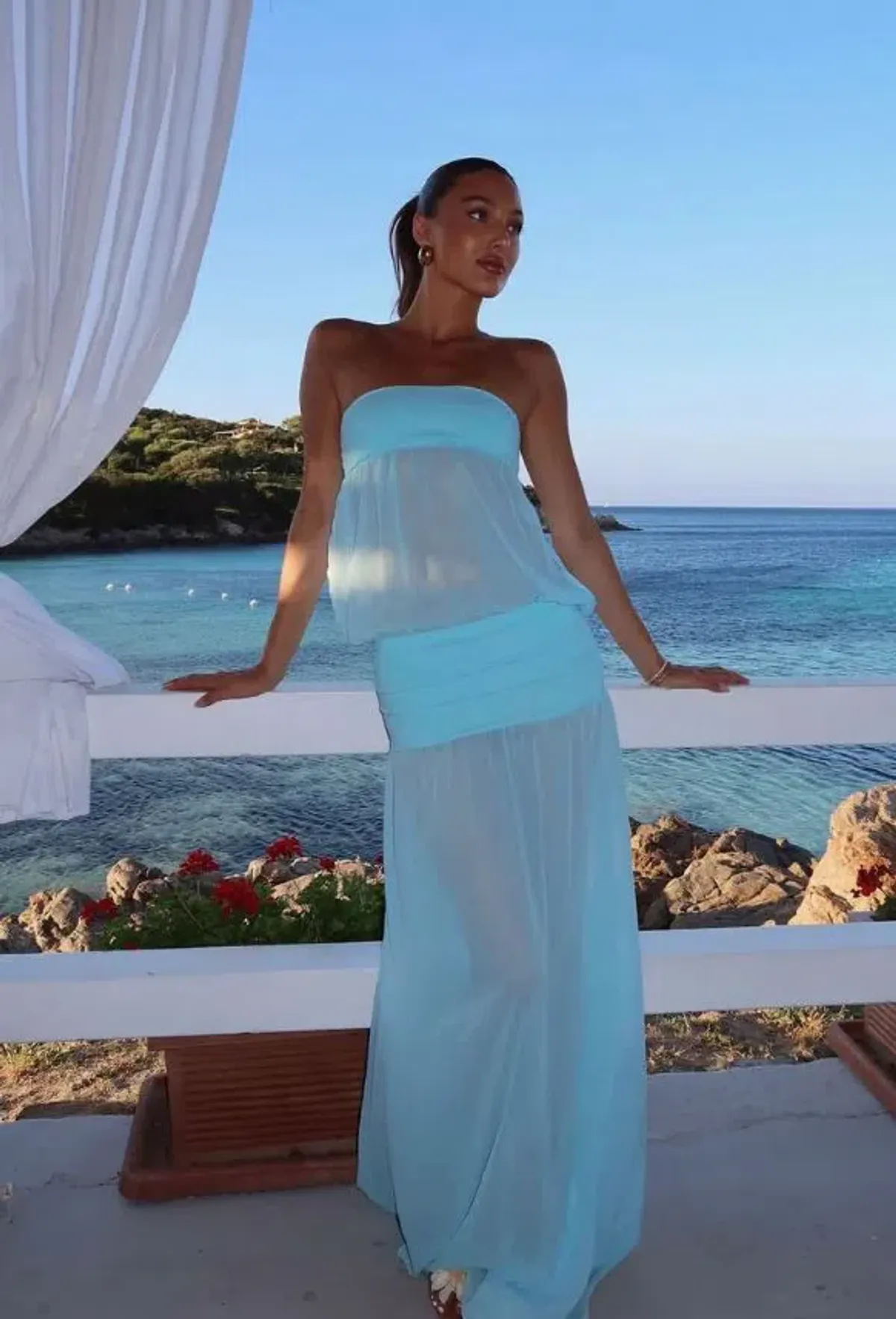 Ance Grian Romeo Gown Maxi Dress in Blue Size XS/AU 6 - Image 1