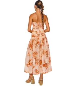 Zimmermann Cascadian Strapless Midi Dress Red Botanical Floral Size 1 / AU 10 for rent on The Volte - image 3