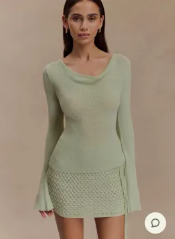 Meshki Green Crochet Elowen Top & Terrymae Skirt for rent on The Volte - image 1