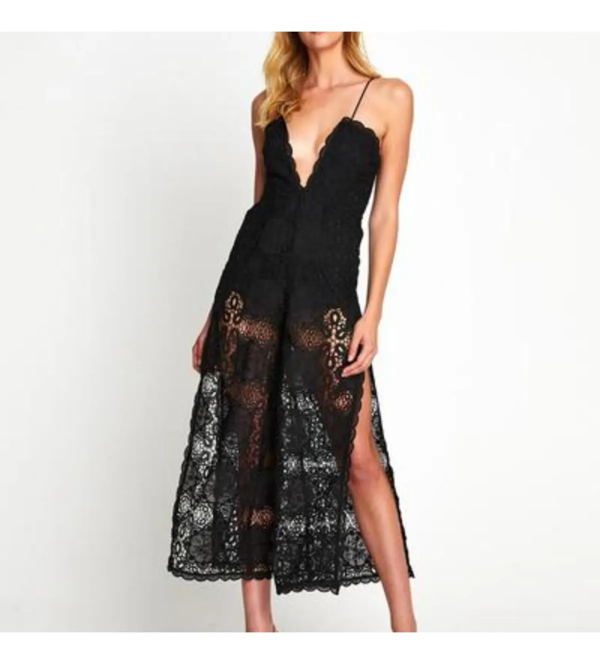 Alice McCall Diamond Veins Jumpsuit Black Lace Size AU 8 - Image 2
