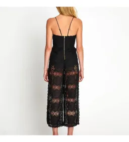 Alice McCall Diamond Veins Jumpsuit Black Lace Size AU 8 for rent on The Volte - image 3