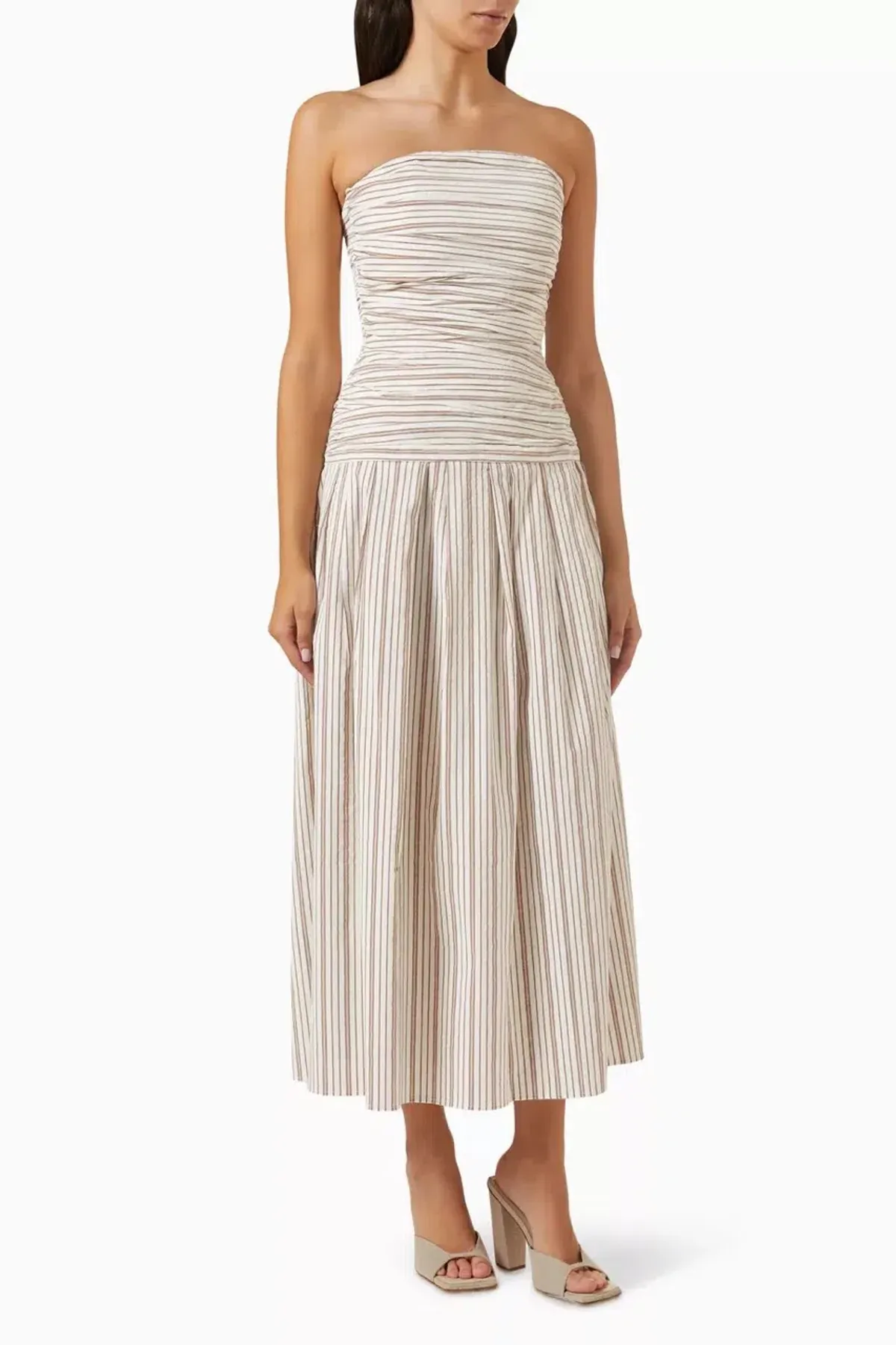 Anna Quan Isadora Strapless Maxi Dress Tobacco Stripe Size AU 6  - Image 5