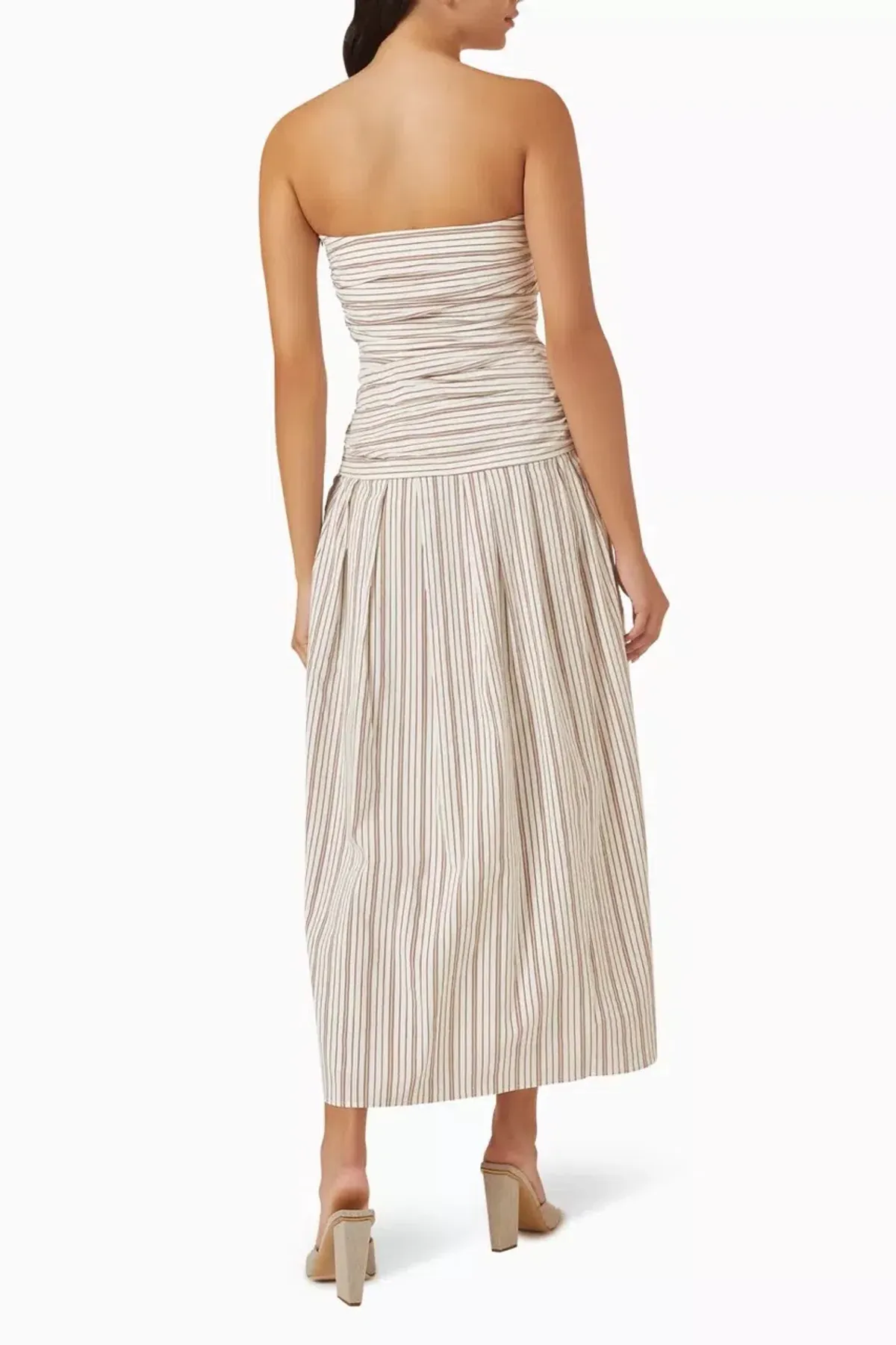 Anna Quan Isadora Strapless Maxi Dress Tobacco Stripe Size AU 6  - Image 7
