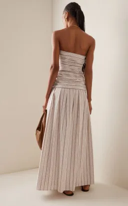 ANNA QUAN Isadora Strapless Maxi Dress Tobacco Stripe 10 for rent on The Volte - image 8