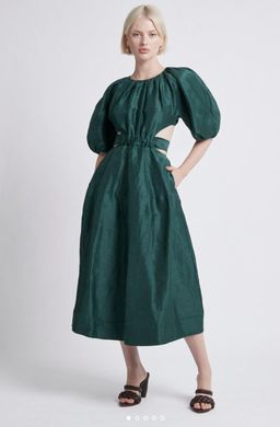Aje Mimosa Cutout Dress Emerald Size 8 for rent on The Volte - image 1