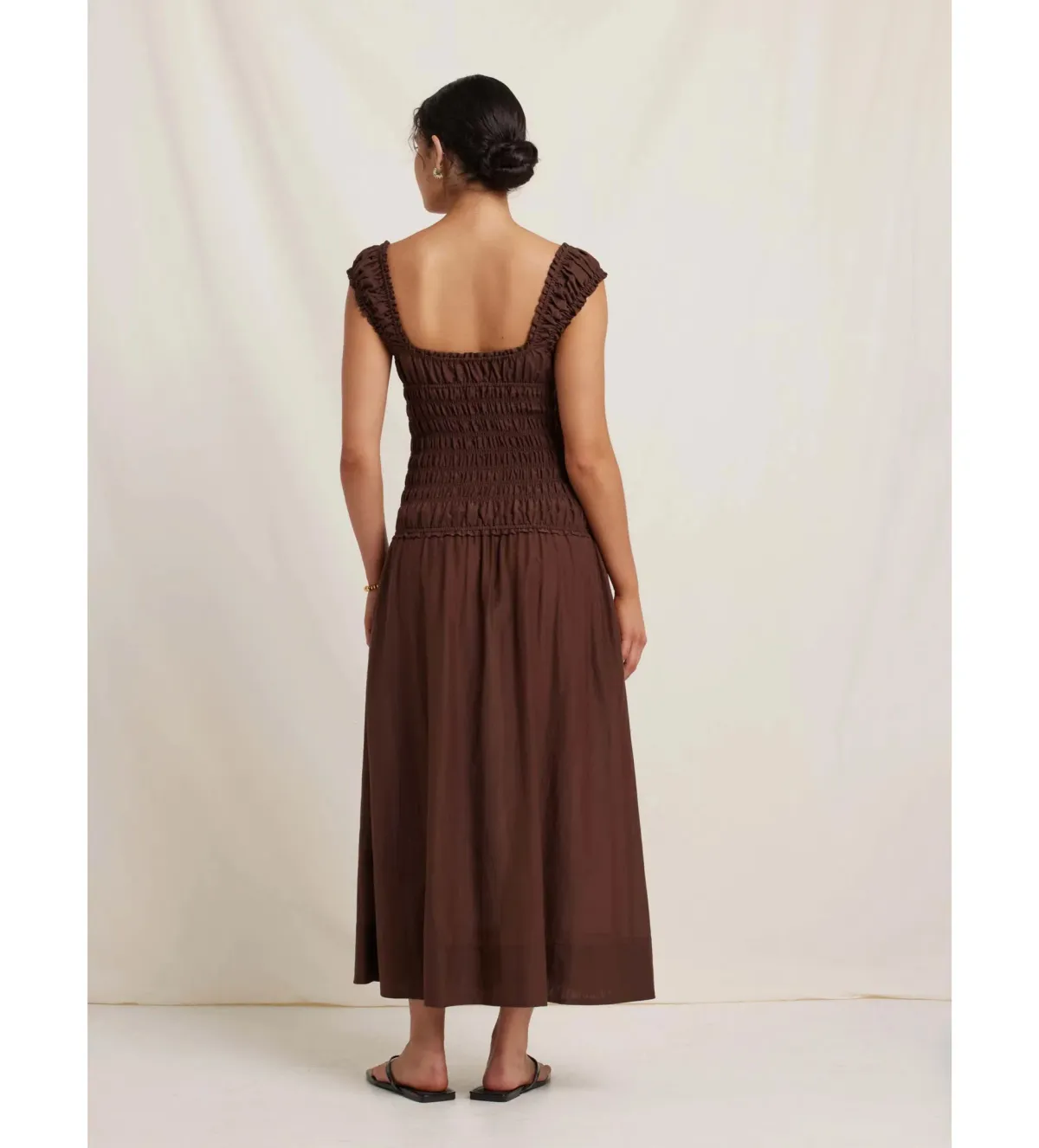 Peony Sonnet Pecan Midi Dress Brown Size M / AU 10 - Image 3