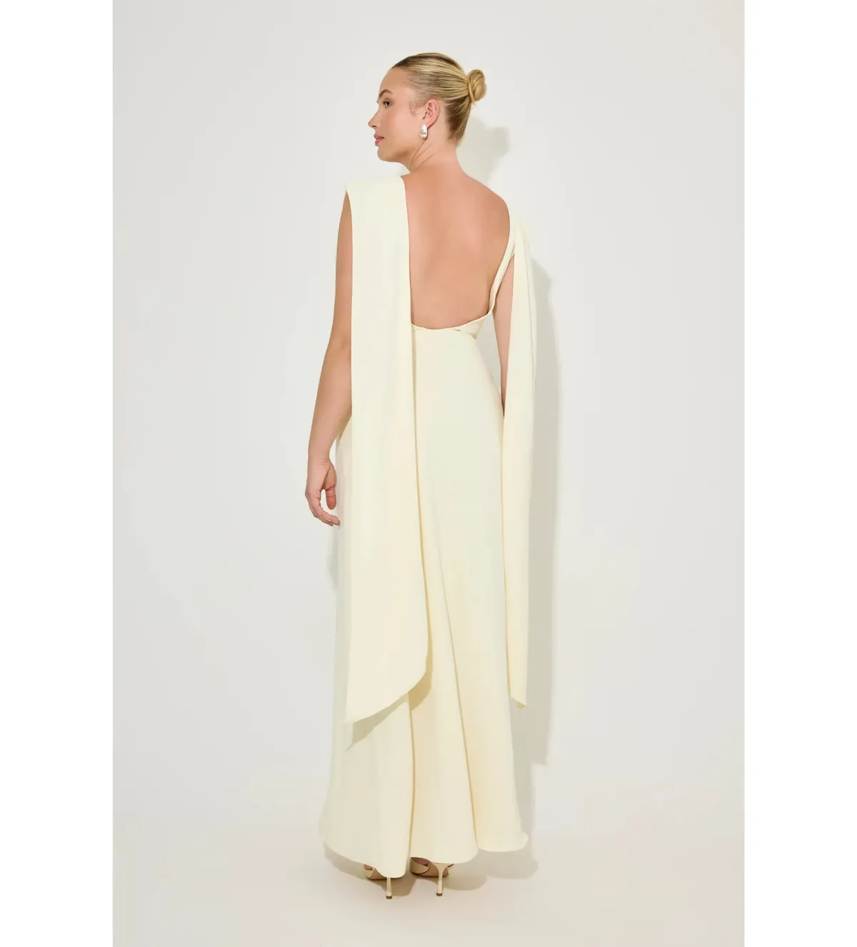 Odd Muse The Ultimate Muse Drape Back Maxi Dress Butter Cream Size 8 - Image 4