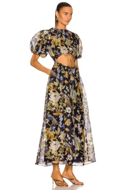 Sir the Label Lilian Puff Sleeve Midi Dress Delia Print Size 2 / AU 10 for rent on The Volte - image 2