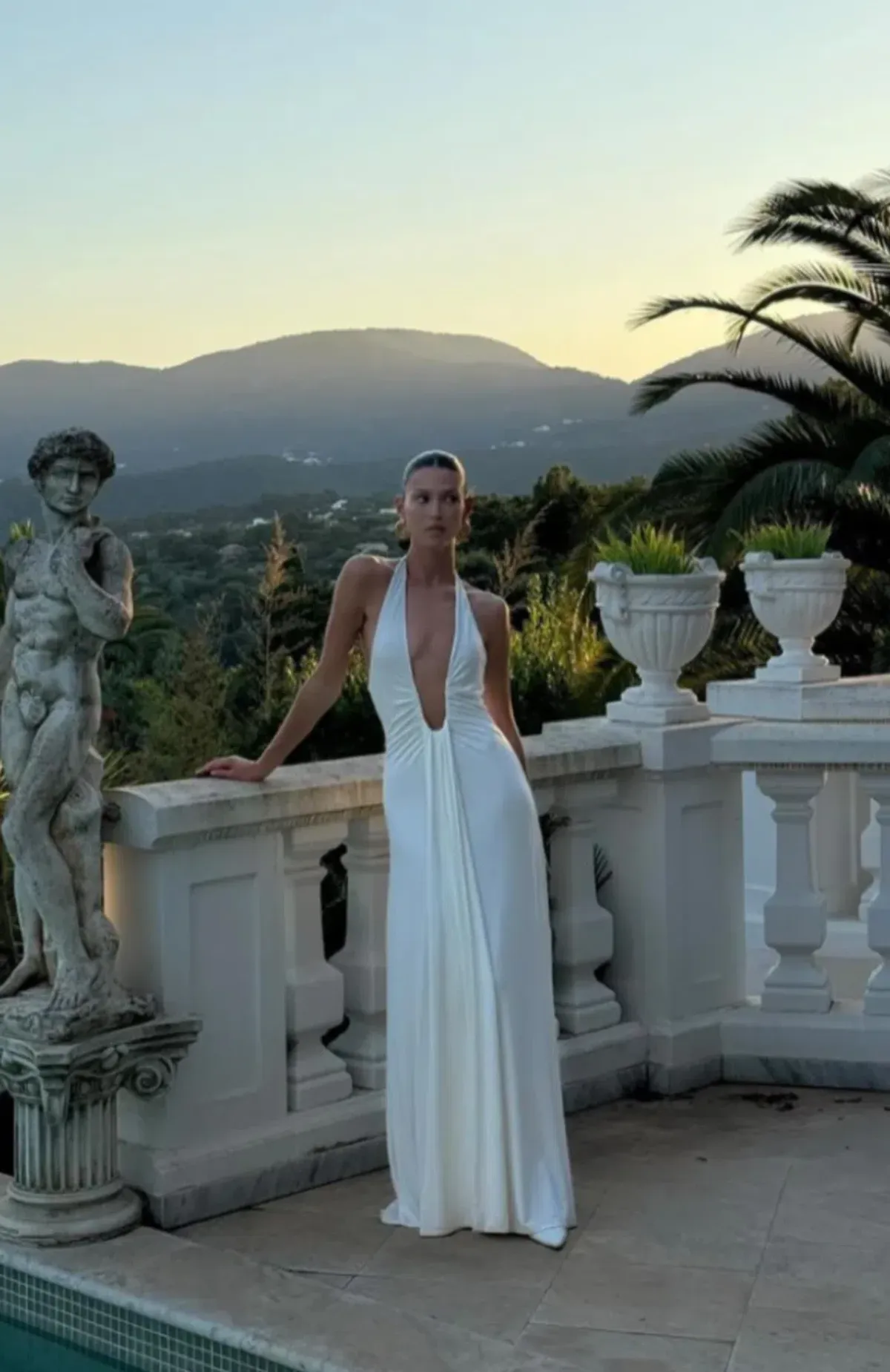 Misha Jennifer Cupro Maxi Dress ivory Size S/AU 8  - Image 2