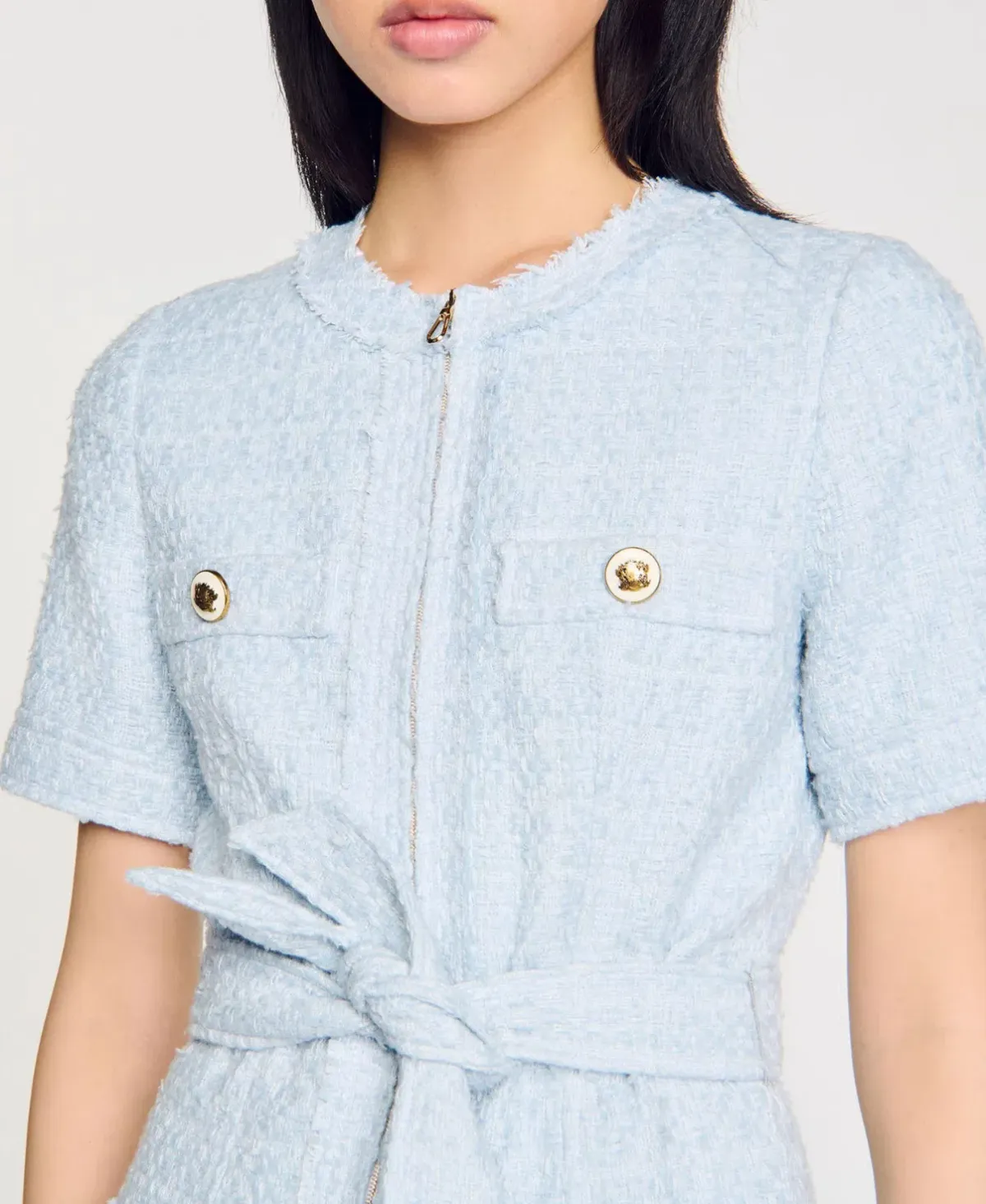 Sandra Joie Mini Dress Sky Blue Size 38 / AU 10 - Image 2