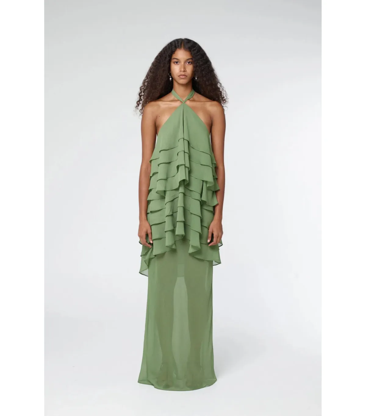 Third Form Gaia Tiered Maxi Dress in Juniper Size AU 8 - Image 1