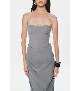 MISHA The Henri Suiting Top and Maxi Skirt Grey Size 6/XS for rent on The Volte - image 2