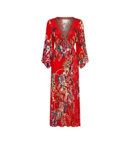 Camilla Jersey Wrap Midi Dress And The Queen in Wore Red Size M AU 12 for rent on The Volte - image 4
