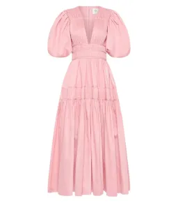 Aje Fallingwater Gathered Midi Dress Chalk Pink Size AU 6 for rent on The Volte - image 4