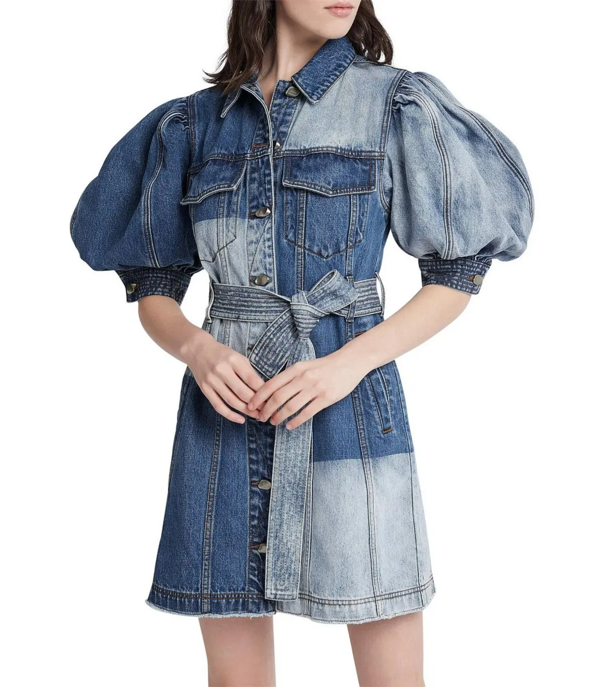 Aje Freecycle Denim Dress Multi Denim Wash Size AU 8 - Image 2