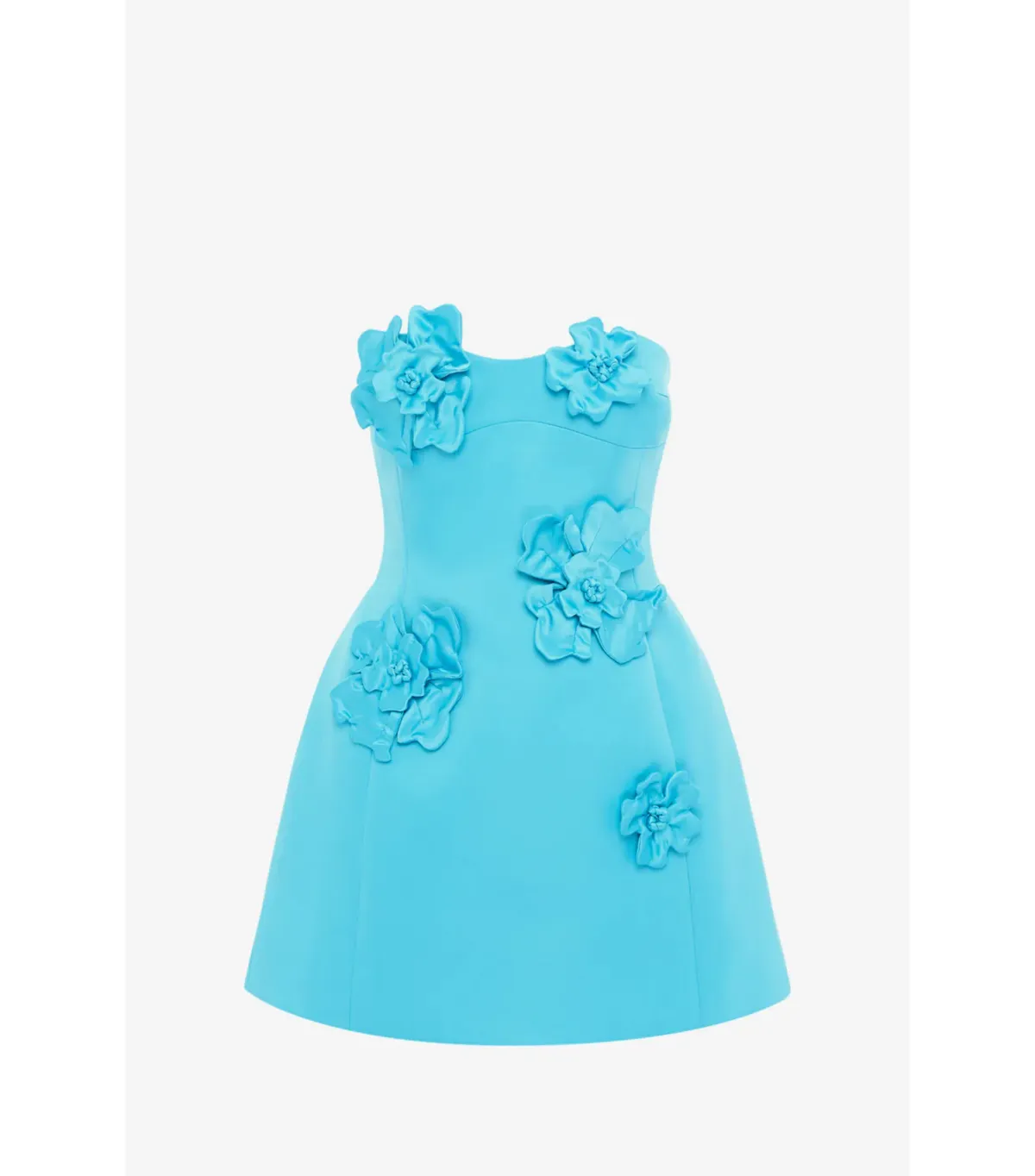 Leo Lin Rosario Petal Bustier Mini Dress Aqua Size AU 8 - Image 4