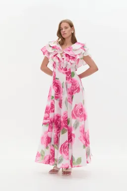 Aje Olea Maxi Dress Soft Rose Light Size AU 4 for rent on The Volte - image 4