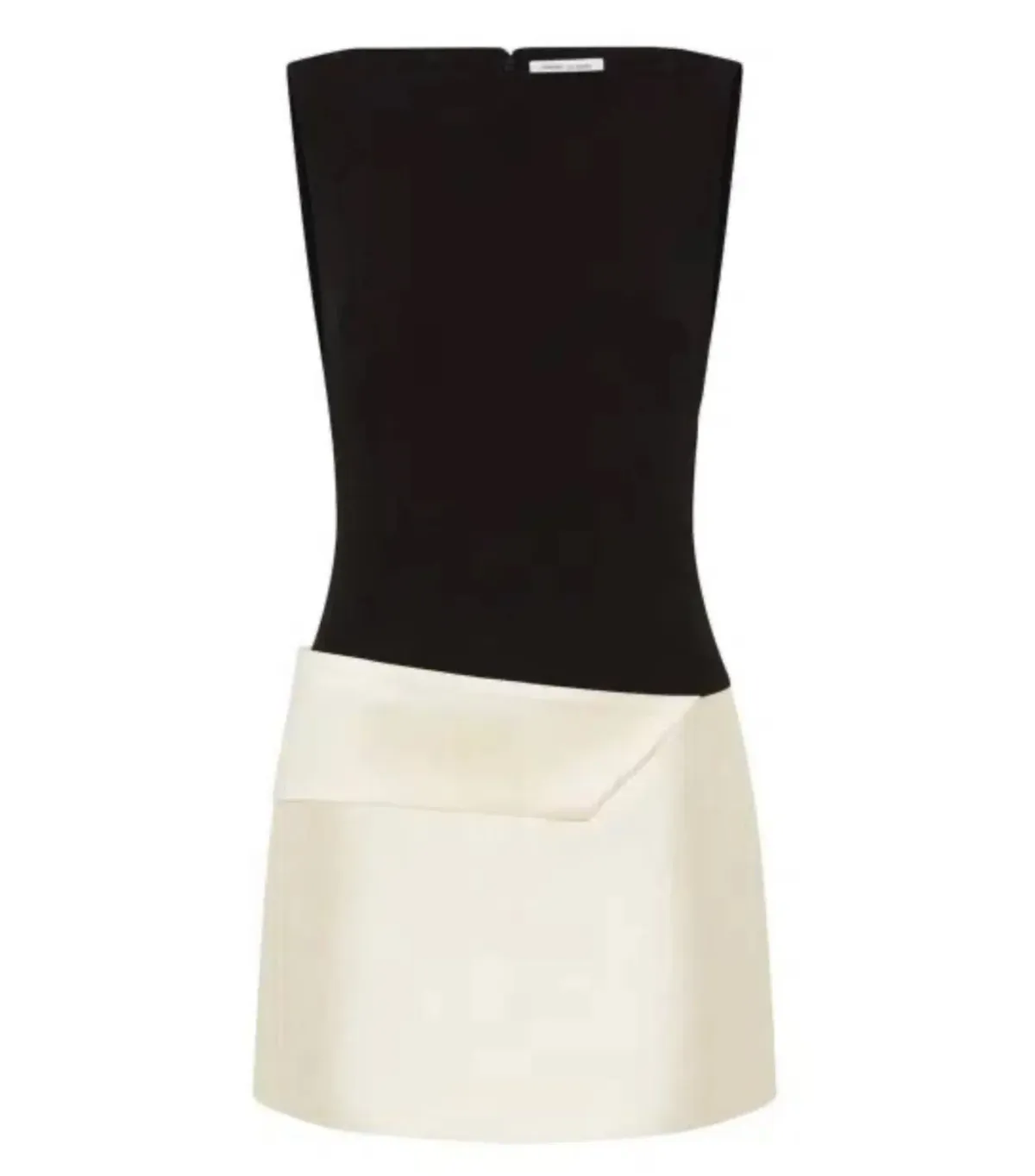 Rachel Gilbert Rikki Foldover Stretch-crepe Mini Dress Black/White Size AU 8  - Image 4