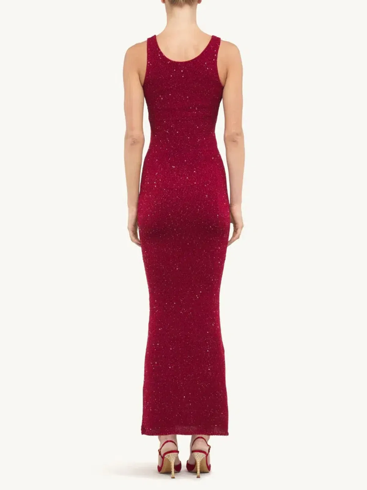 Asta Resort Ana Maxi Dress Wine Sequin Size S / AU 8  - Image 3