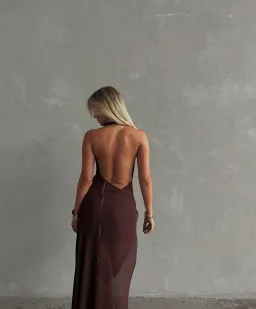 Natalie Rolt Anastasia Mini Dress in Espresso Size 1 / AU 8 for rent on The Volte - image 5