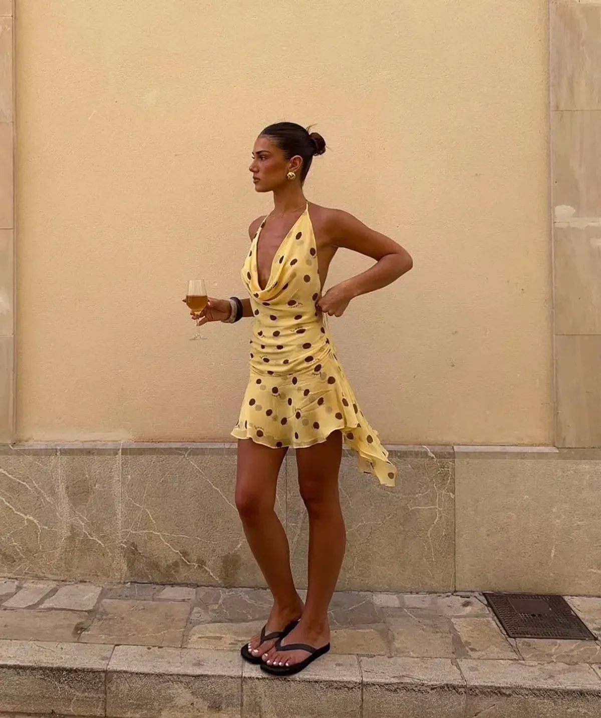 Harlow Halter Mini Dress Yellow Size AU 8 - Image 2