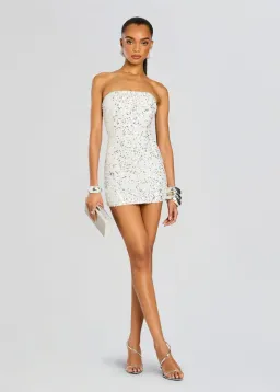 Retrofête Heather Sequin Dress White Size S/ Au 8  for rent on The Volte - image 1