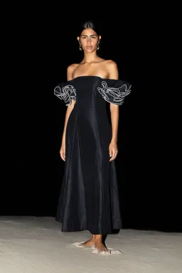 Aje Twyla Midi Dress in Black Size AU 12 for rent on The Volte - image 1