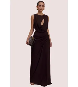Meshki Oria Maxi Gown In Coco Brown Size 18  for rent on The Volte - image 1